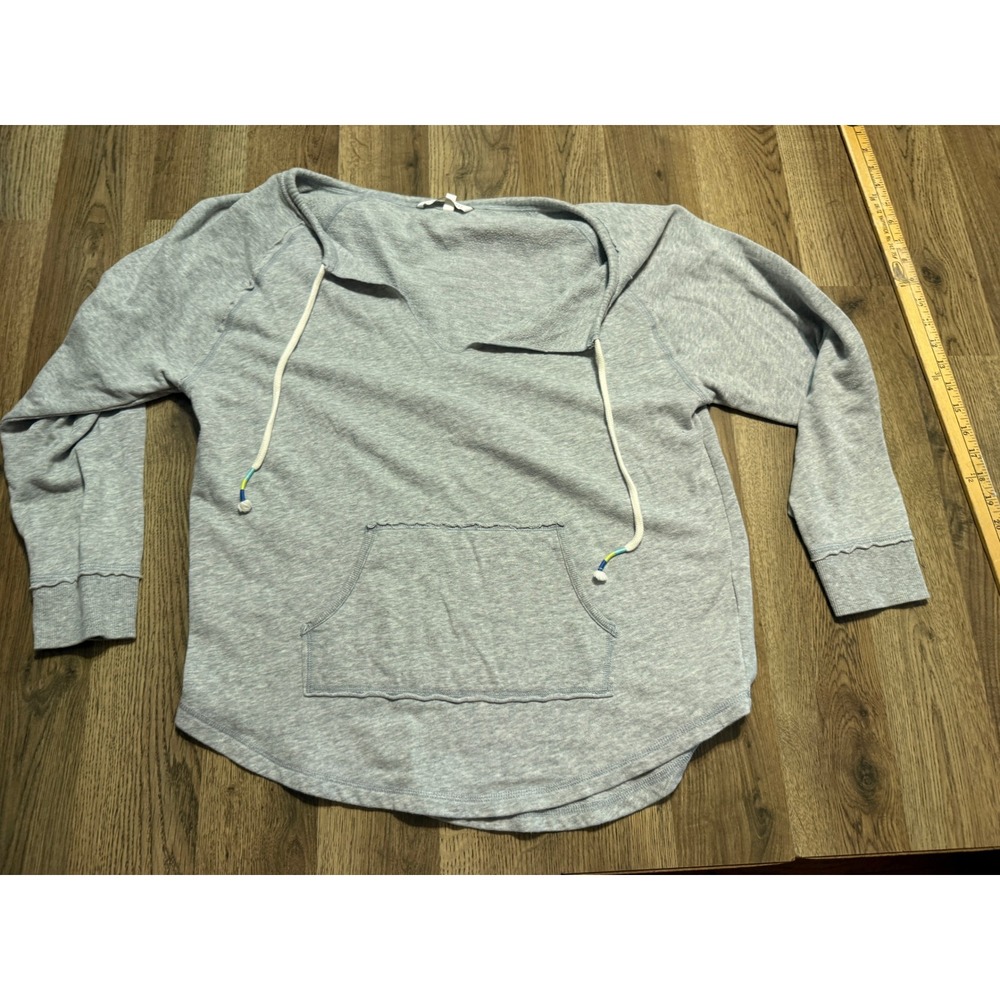 Victoria's Secret Shirts Womens Size Medium Light Gray Pullover V-Neck Hoodie